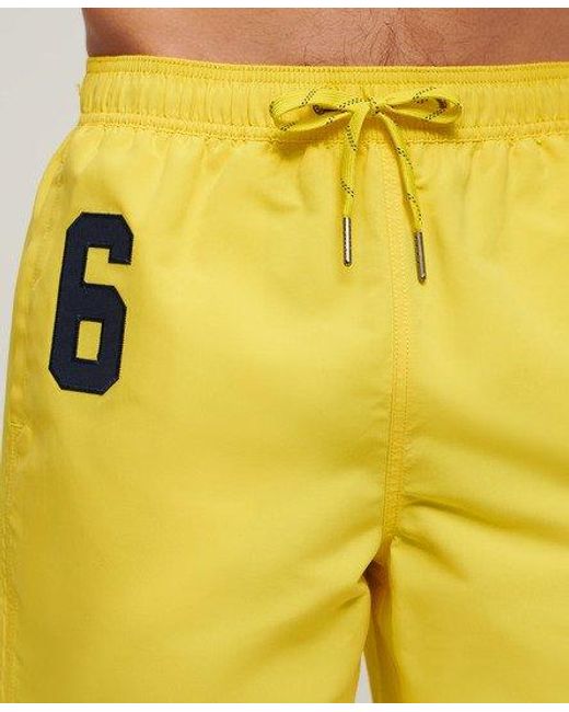 Superdry Yellow Recycled Polo 17-inch Swim Shorts for men