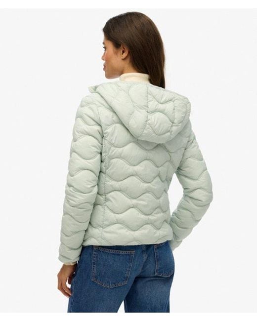 Superdry & Co Natural Hooded Fuji Lite Wave Padded Jacket