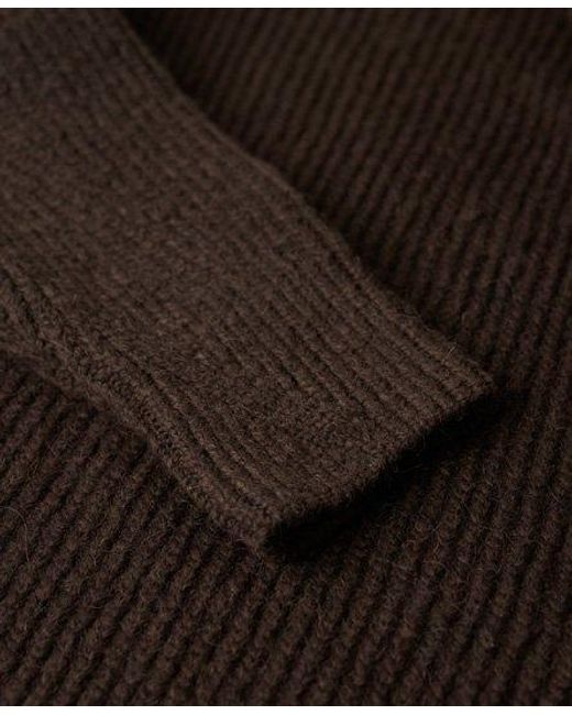 Superdry Brown Loose Fit Knitted Roll Neck Jumper Dress