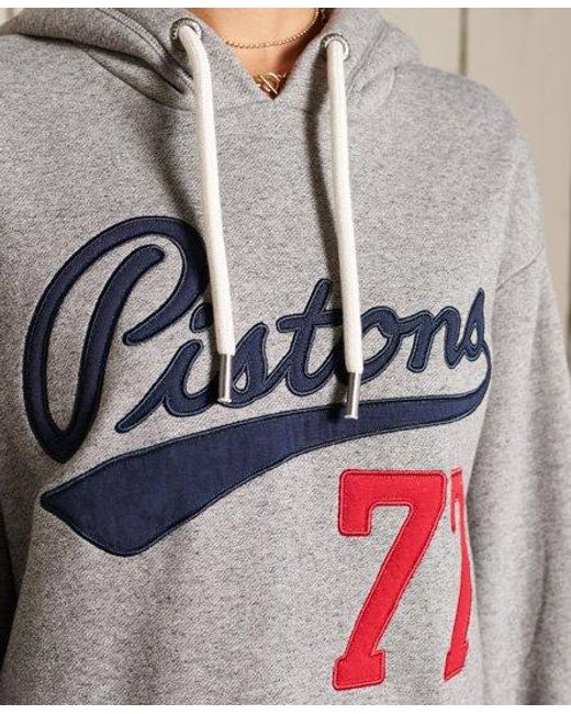 Superdry Gray Oversized Collegiate Hoodie Grit