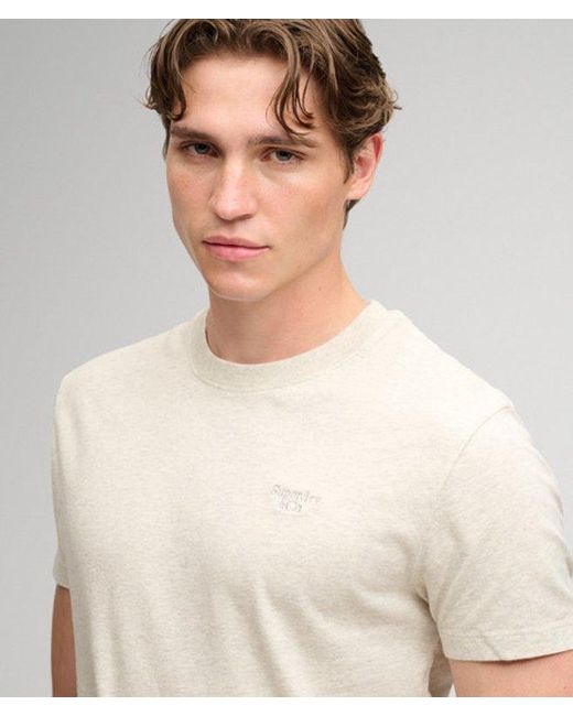 Superdry Gray & Co Essential Serif Logo Embroidered T-shirt for men