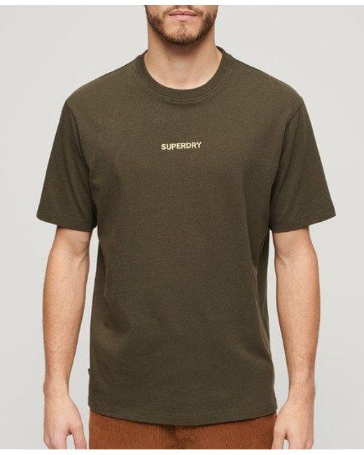 Superdry Green Micro Logo Graphic Loose T-shirt for men