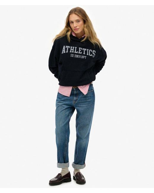 Superdry Black Athletic Essentials Relaxed Hoodie