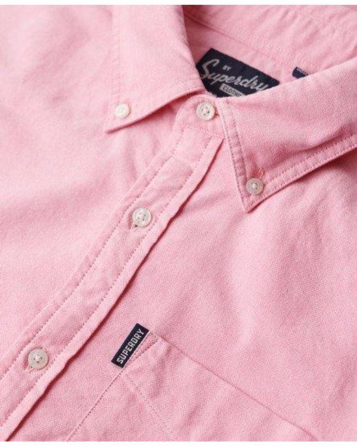 Superdry Pink Oxford Short Sleeve Shirt for men