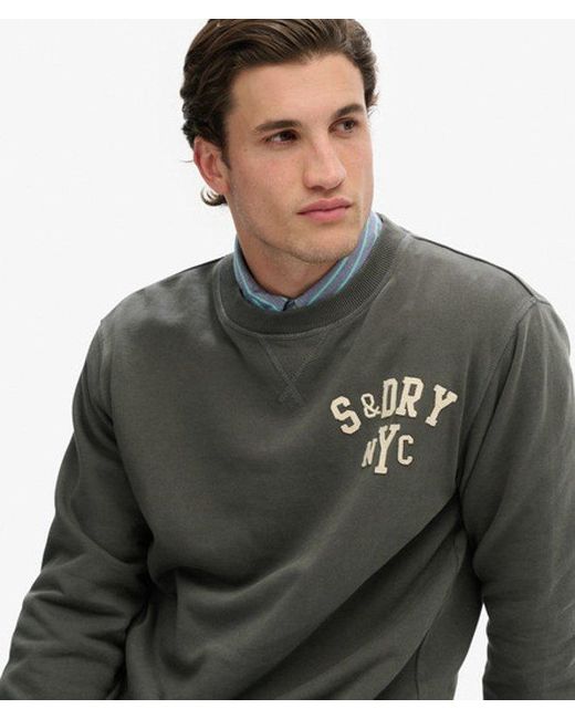 Superdry Gray & Co Vintage Athletic Crew Sweatshirt for men