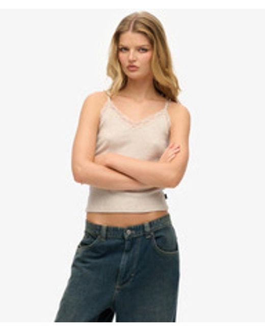 Superdry Blue & Co Essential Lace Trim Cami Top