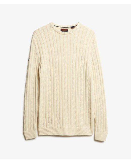 Superdry Natural Cotton Classic Cable Knit Crew Jumper for men