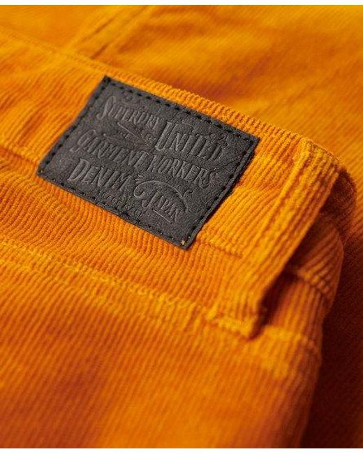 Superdry Corduroy Jeans Met Lage Taille En Wijduitlopende Pijpen in het Orange