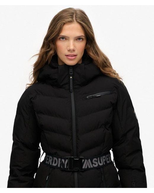 Superdry Black & Co Luxe Belted Ski Padded Jacket