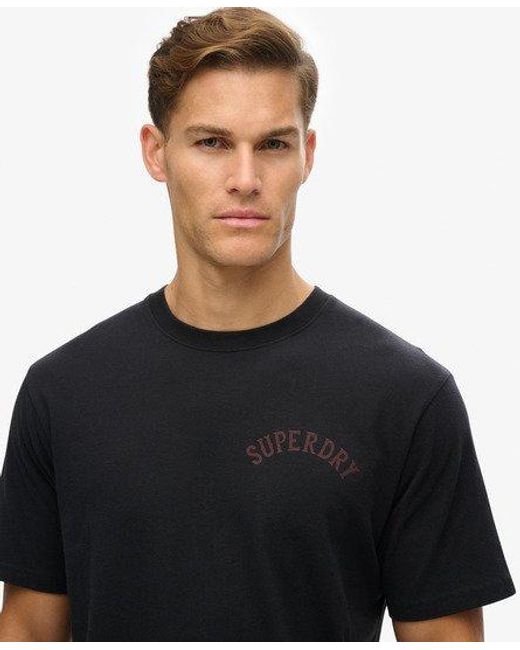 Superdry Black Tattoo Graphic Loose Fit T-shirt for men