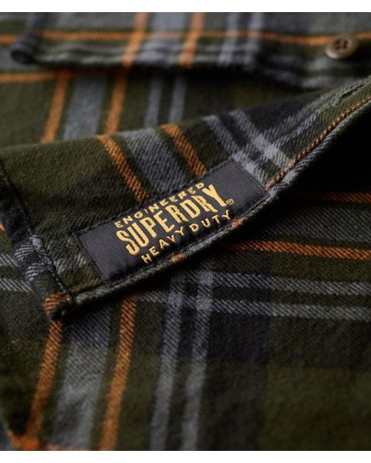 Superdry Black Organic Cotton Lumberjack Check Shirt for men