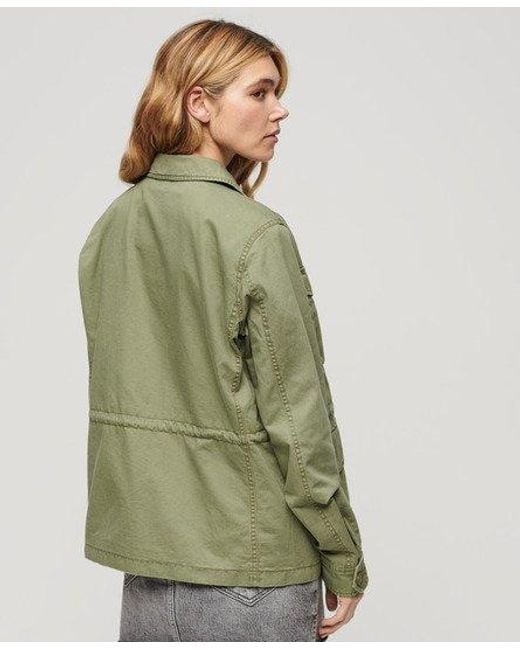 Superdry Green Ladies Classic Logo Patch Military M65 Jacket