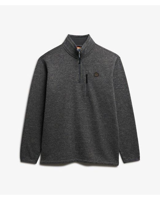Superdry Gray Storm Fleece Half Zip Jumper for men
