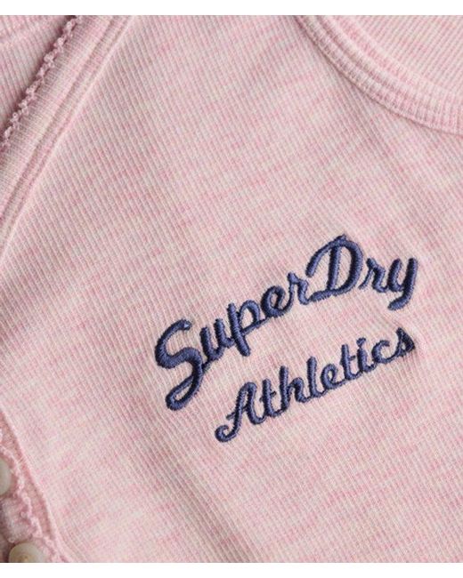 Femme Top À Bretelles Athletic Essentials Avec Boutons Taille Superdry en coloris Pink