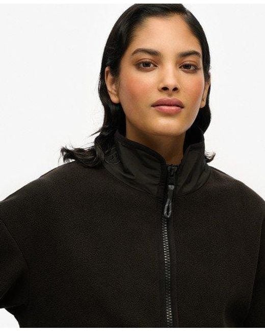 Superdry Active Fleecetrui Met Halve Rits in het Black