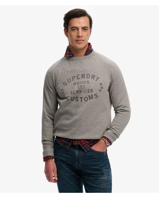 Superdry Gray The Merchant Store - Vintage Print Sweatshirt for men