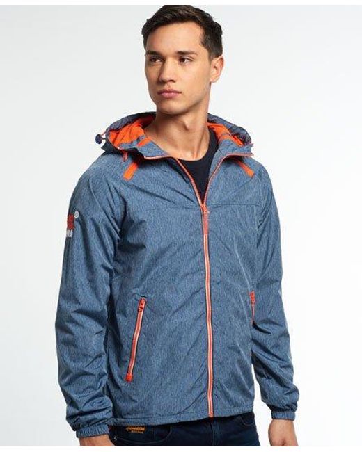 Superdry Blue Dual Zip Through Tri Colour Cagoule Marl/Jaffa for men