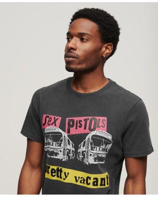 Superdry Gray Sex Pistols X Limited Edition T-shirt for men