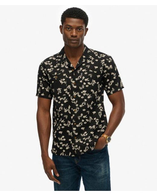Superdry Black & Co Short Sleeve Beach Shirt for men