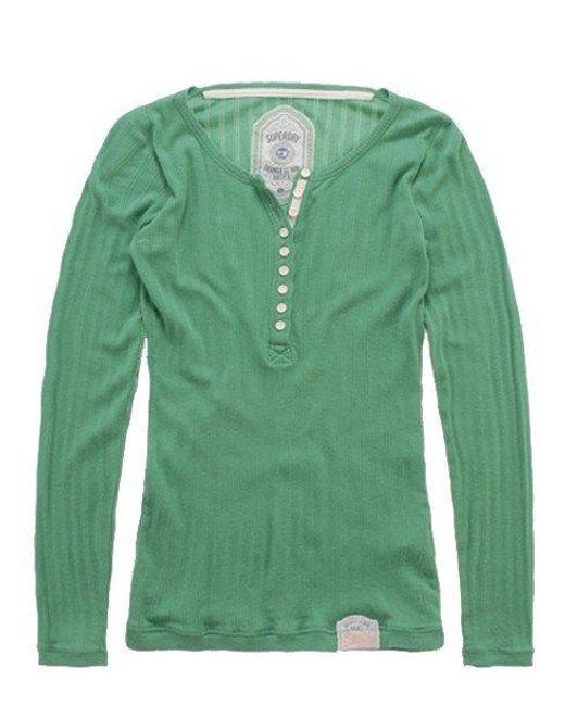Superdry Green Tin Can Grandad Top