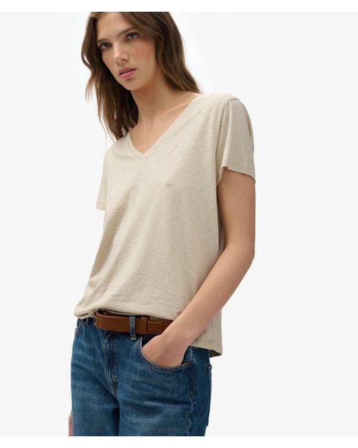 Superdry Natural & Co Studios Slub Embroidered T-shirt