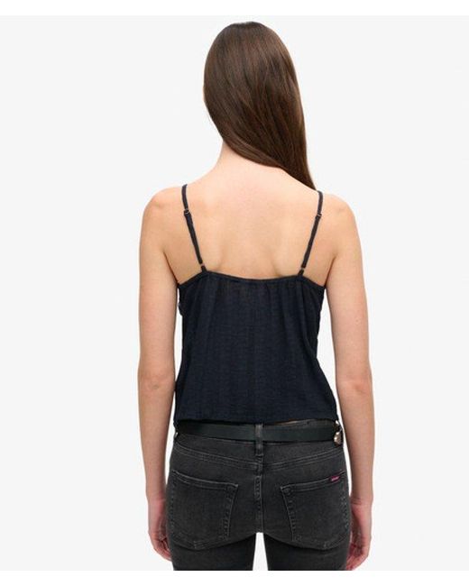 Superdry Black & Co Ibiza Sheer Lace Cami Top