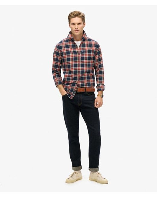 Superdry Blue & Co Classic Check Organic Cotton Vintage Shirt for men
