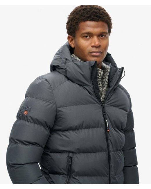 Superdry Black & Co Hooded Sports Puffer Jacket for men