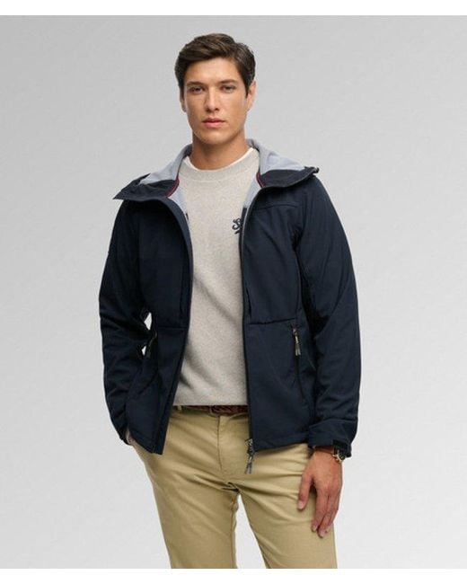 Superdry Blue & Co Hooded Softshell Trekker Jacket for men