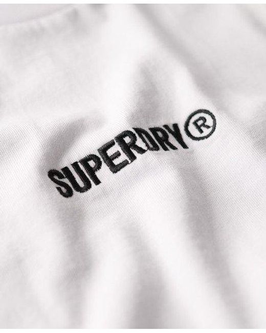 Superdry White Classic Oversized Micro Logo Graphic T-shirt