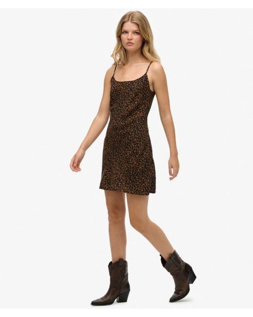 Superdry Black & Co Bias Cut Mini Slip Dress