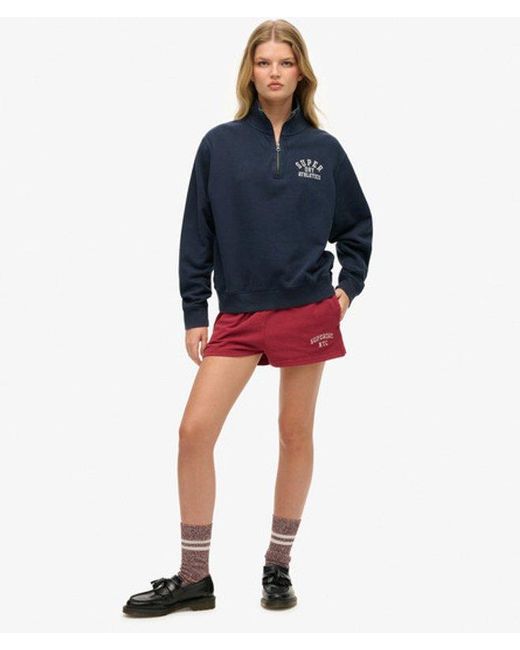Superdry Blue Athletic Essentials Half Zip Jumper