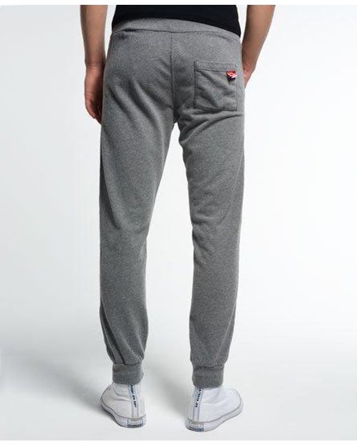 Superdry Gray Track & Field Lite Cuffed Joggers Dark Marl for men