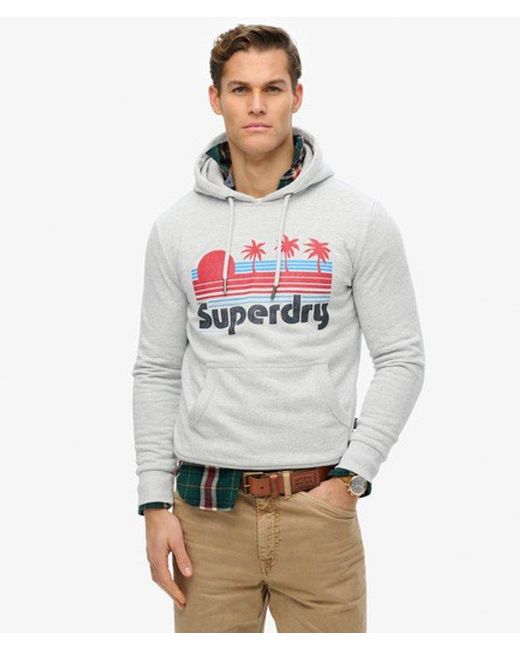 Superdry Gray Vintage Great Outdoors Hoodie for men