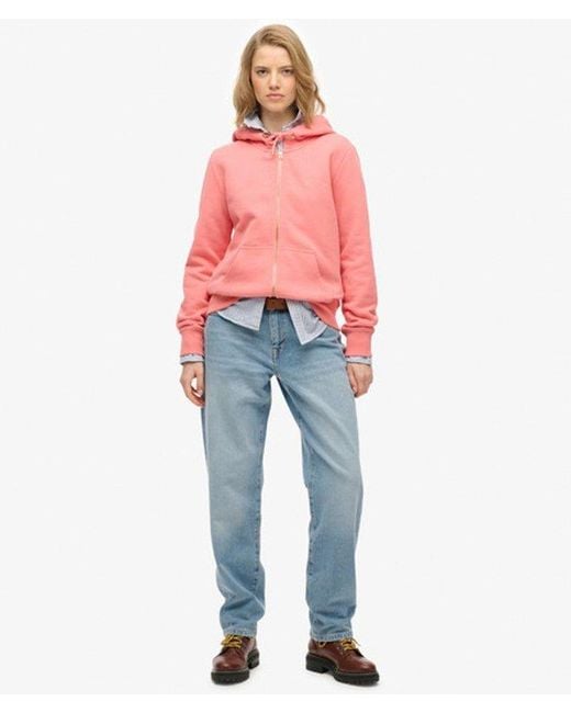 Superdry Essential Logo Hoodie Met Rits in het Red