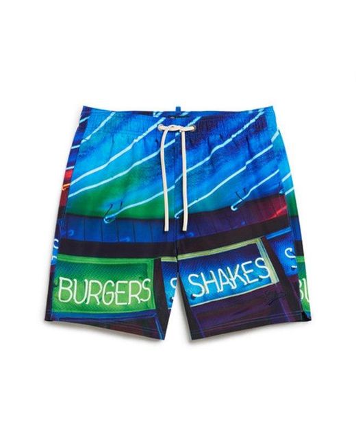 Superdry Blue & Co Photographic 17-inch Recycled Swim Shorts for men