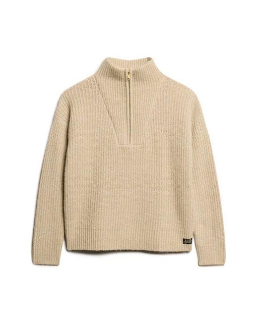 Superdry Blue & Co Essential Zip Neck Jumper