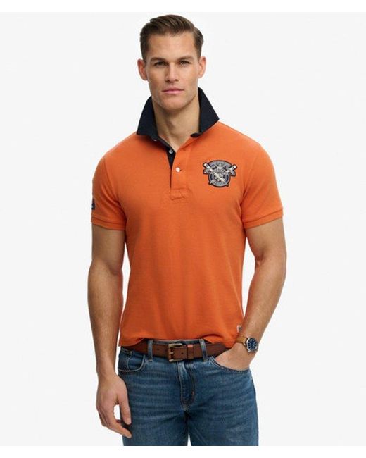 Superdry Orange & Co Vintage Pique Rugby Polo Shirt for men