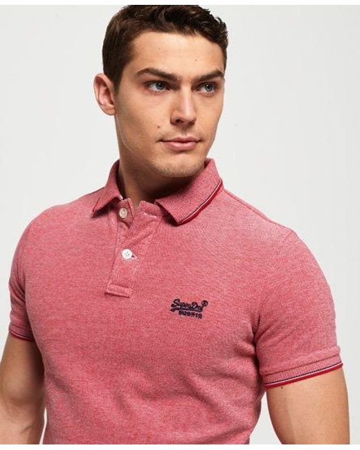 Superdry Poolside Pique Polo Shirt in Red for Men - Lyst