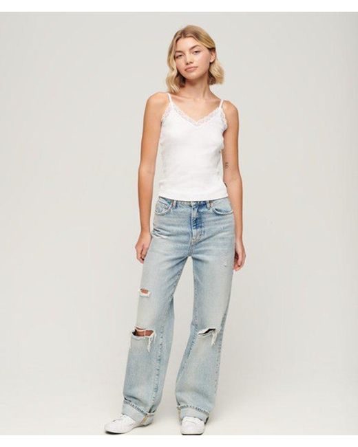 Superdry White & Co Athletic Essential Lace Trim Cami Top