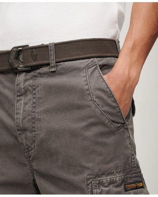 Superdry Gray Heavy Cargo Shorts for men