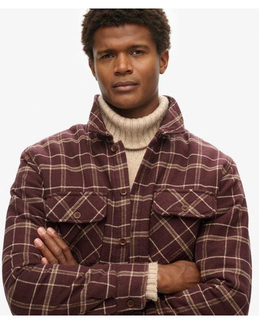 Superdry Brown & Co Surplus Check Jacket for men