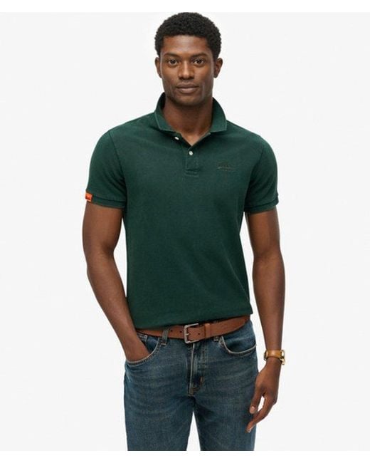 Superdry Green Vintage Destroy Polo Shirt for men