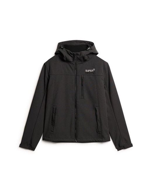 Superdry Black & Co Hooded Ripstop Softshell Trekker Jacket for men