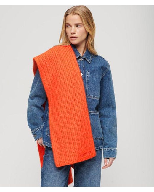 Superdry Orange & Co Essential Ribbed Scarf