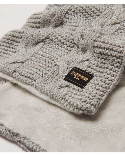 Superdry Gray & Co Cable Knit Scarf