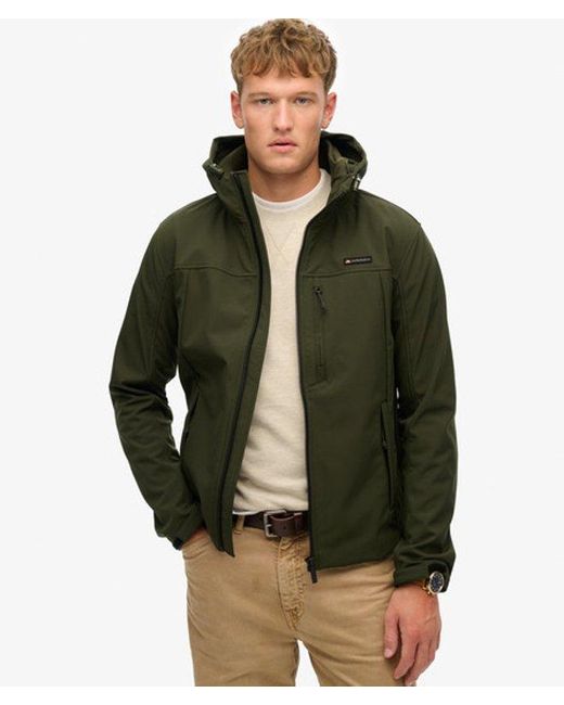 Superdry Green & Co Hooded Soft Shell Trekker Jacket for men