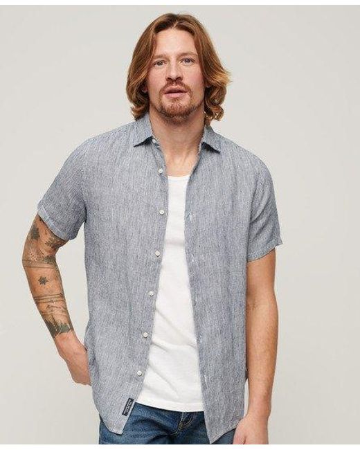 Superdry Gray Studios Casual Linen Shirt for men