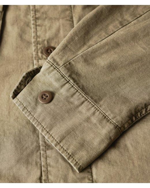 Superdry Green Cotton Fully Lined Military Overshirt Jacket for men