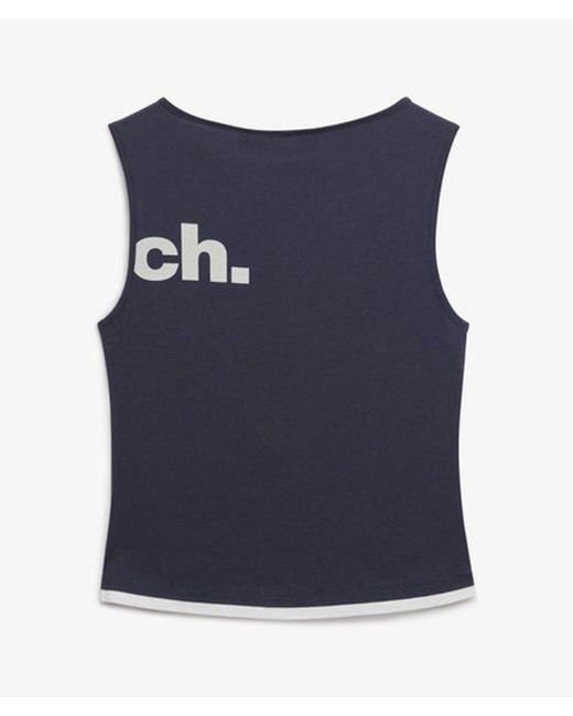 Superdry Blue Bench X & Co Bench Fitted Layer Tank Vest